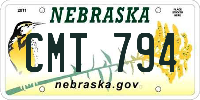 NE license plate CMT794