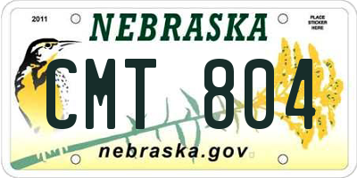 NE license plate CMT804