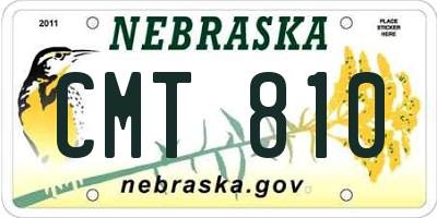 NE license plate CMT810