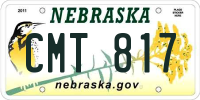 NE license plate CMT817
