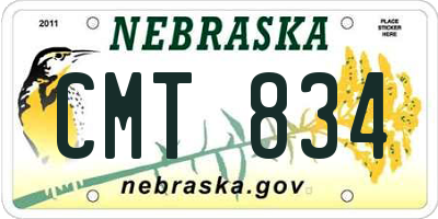NE license plate CMT834