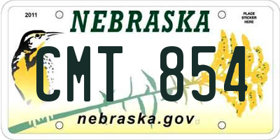 NE license plate CMT854