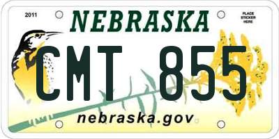 NE license plate CMT855