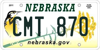 NE license plate CMT870