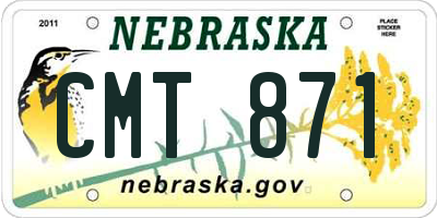 NE license plate CMT871