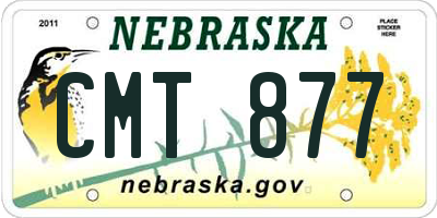 NE license plate CMT877