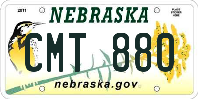 NE license plate CMT880