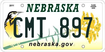 NE license plate CMT897