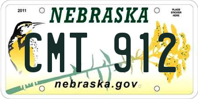 NE license plate CMT912