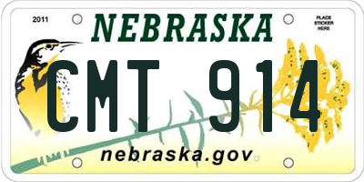 NE license plate CMT914