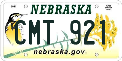 NE license plate CMT921