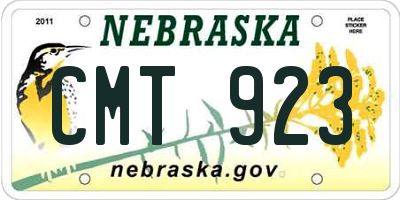 NE license plate CMT923