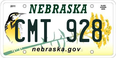 NE license plate CMT928