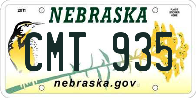 NE license plate CMT935