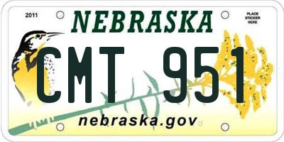 NE license plate CMT951
