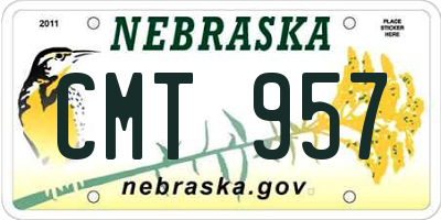 NE license plate CMT957