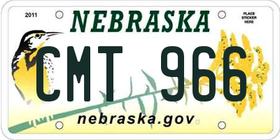 NE license plate CMT966