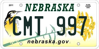 NE license plate CMT997