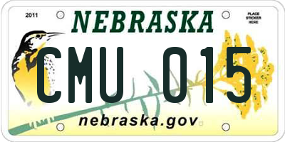 NE license plate CMU015