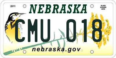 NE license plate CMU018