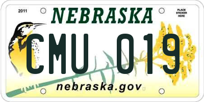 NE license plate CMU019