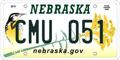 NE license plate CMU051