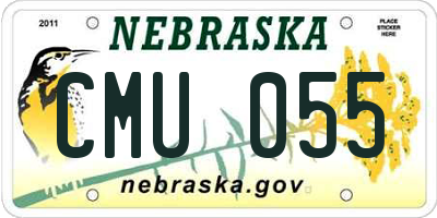 NE license plate CMU055
