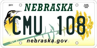 NE license plate CMU108