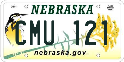 NE license plate CMU121