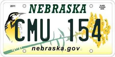 NE license plate CMU154