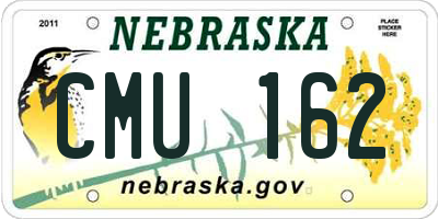 NE license plate CMU162