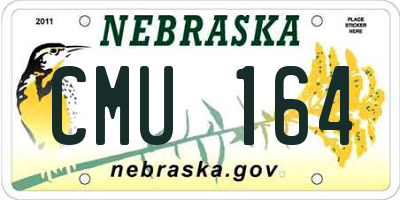NE license plate CMU164