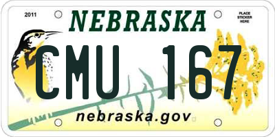 NE license plate CMU167