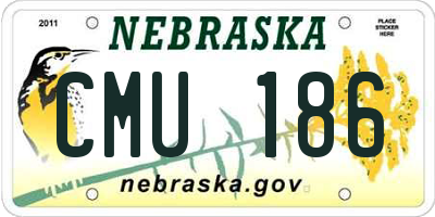 NE license plate CMU186