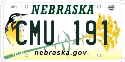 NE license plate CMU191