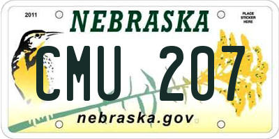 NE license plate CMU207