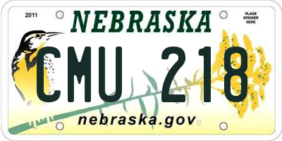 NE license plate CMU218