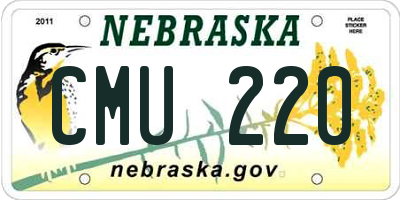 NE license plate CMU220