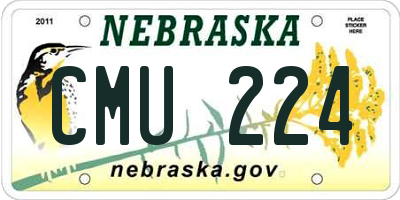 NE license plate CMU224