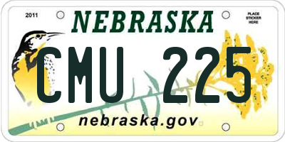 NE license plate CMU225