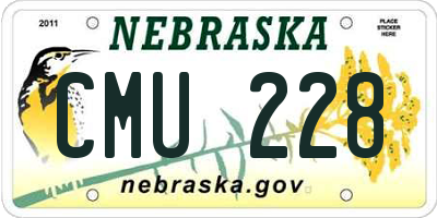 NE license plate CMU228