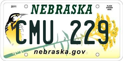 NE license plate CMU229