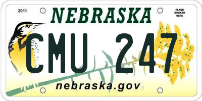 NE license plate CMU247