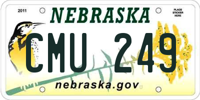 NE license plate CMU249