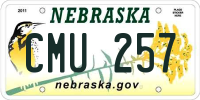 NE license plate CMU257
