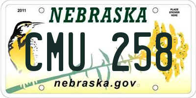 NE license plate CMU258