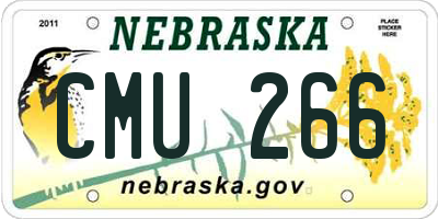 NE license plate CMU266