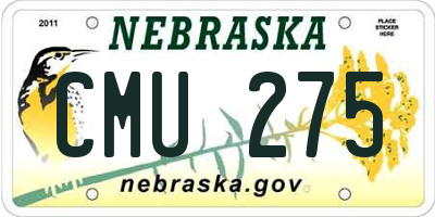 NE license plate CMU275