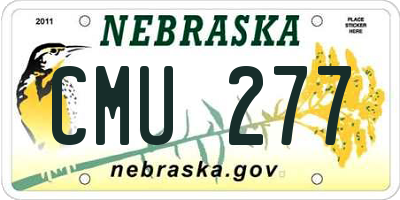 NE license plate CMU277
