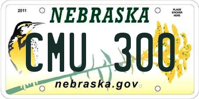 NE license plate CMU300